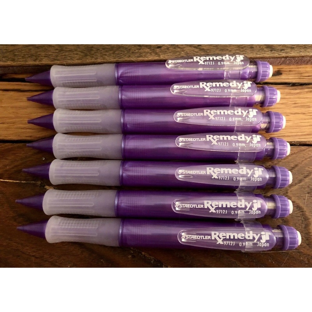 SEVEN purple Japan .9mm staedtler remedy jr. mechanical pencils Arthritis Eraser